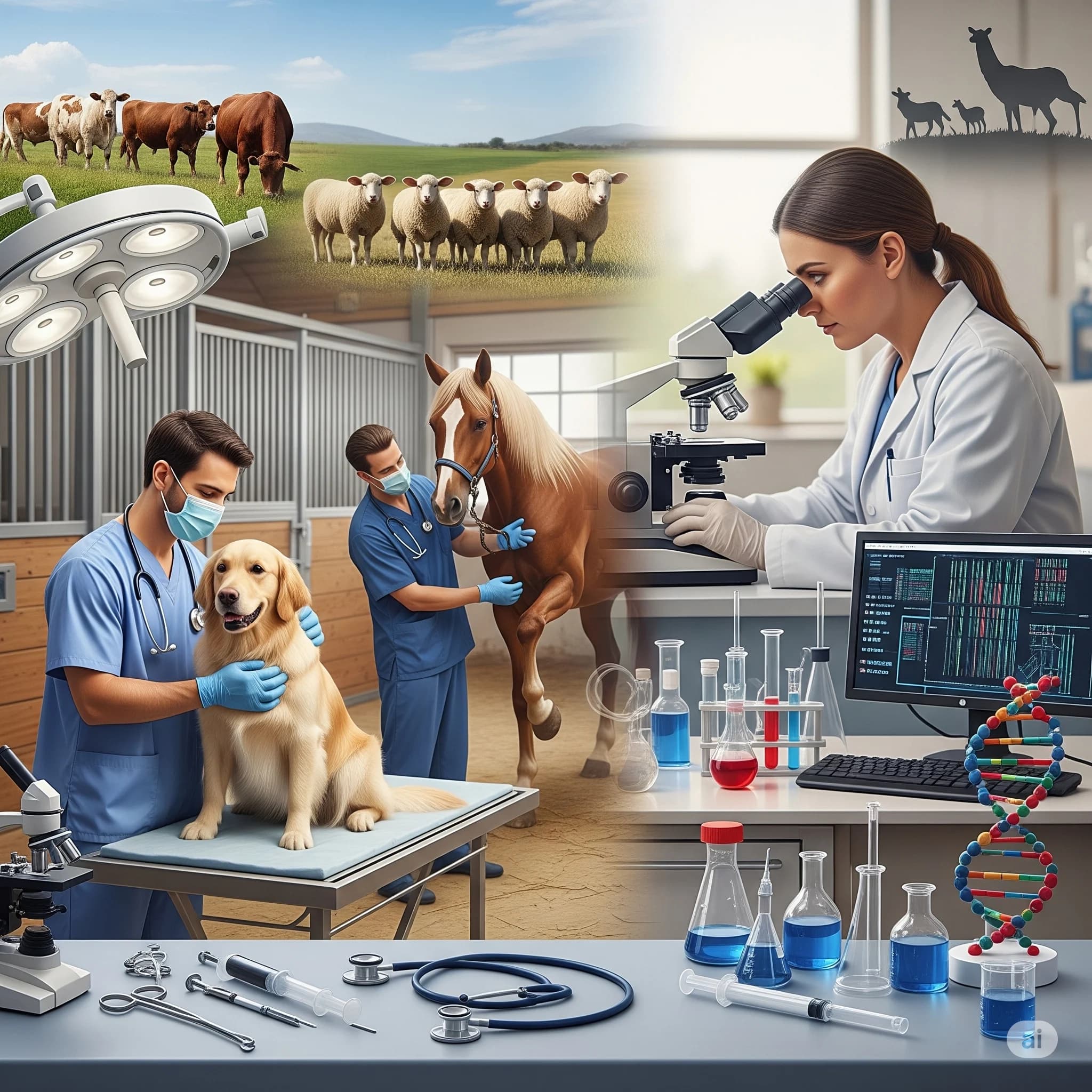 Background image representing Animal and Veterinary Science